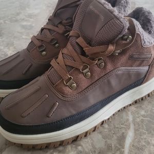 Weatherproof Men's Landon Winter Faux Fur Sneakerboot, Brown 9